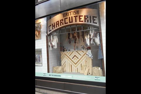 One of the better windows along Selfridges' vast frontage at present is one that takes the idea of British charcuterie as a showstopper.